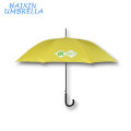 Ad Rain Gear droite et pluvieuse droite utiliser 10Ribs parapluie promotionnel avec logo jaune parapluie gros fournisseur chinois